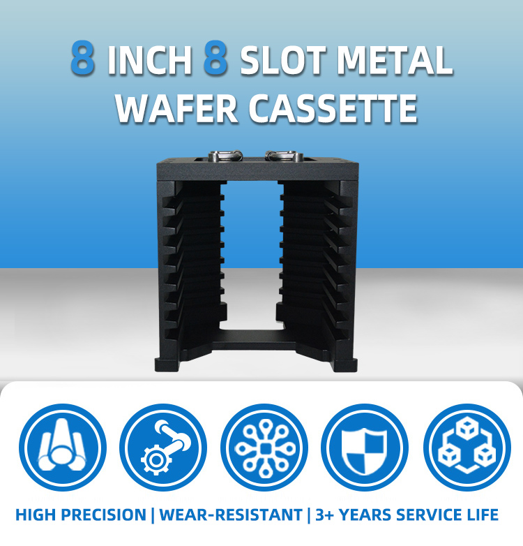 8 Inch 8 Slot B80-R0 Metal Wafer Cassette(22 mm Slot Pitch)