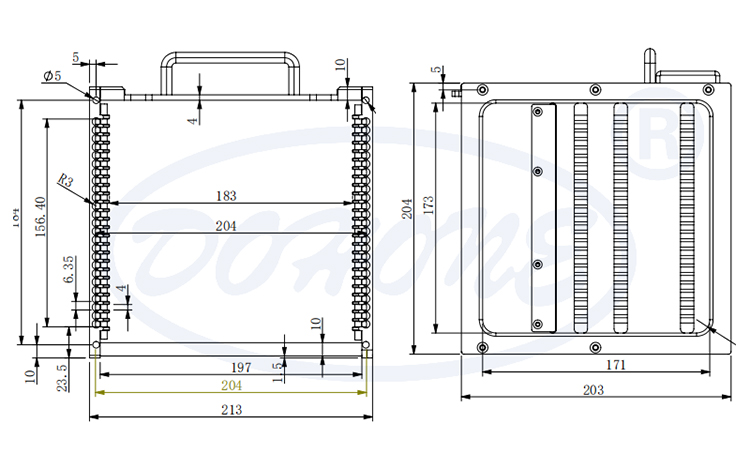 8 Inch 25 Slot K08-R0 Metal Wafer Cassette(6.35 mm Slot Pitch)
