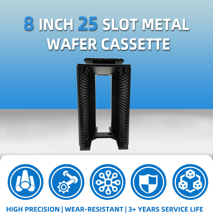 8 Inch 25 Slot Z08-R0 Metal Wafer Cassette(10 mm Slot Pitch)