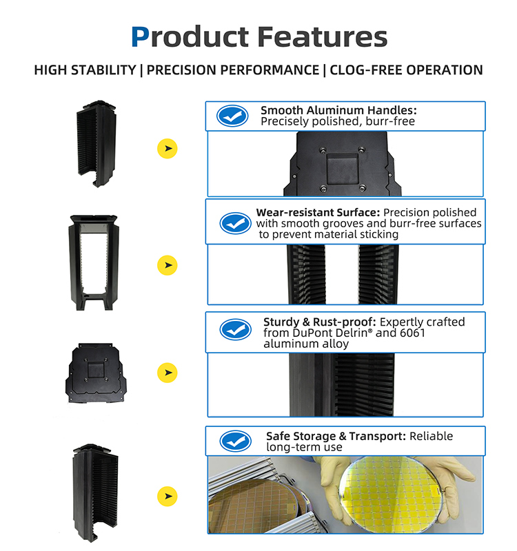 8 Inch 25 Slot Z08-R0 Metal Wafer Cassette(10 mm Slot Pitch)