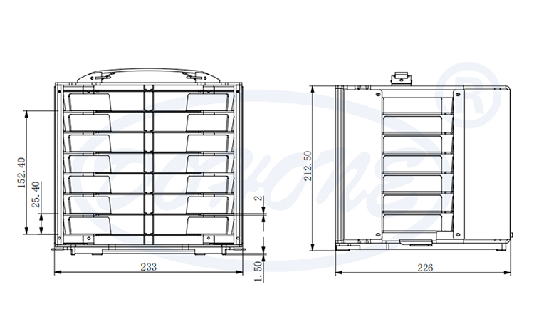 8 inch 7 slot P08-R0 Slotted DSC Cassette(25.4mm Slot Pitch)