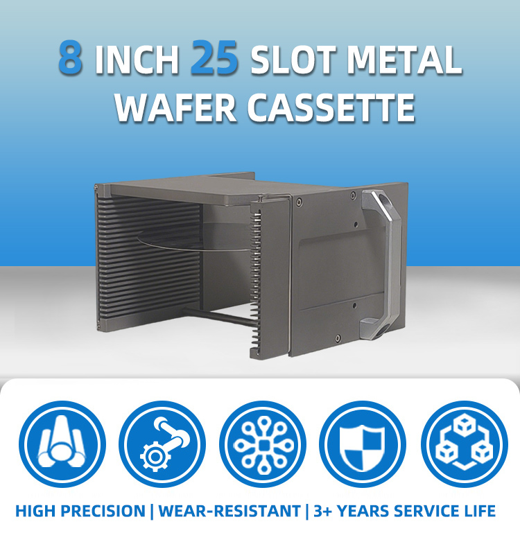 8 Inch 25 Slot H08-R0 Metal Wafer Cassette(4.76 mm Slot Pitch)