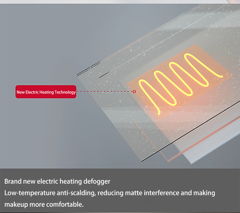 Adjustable Light Ample Storage Grille Bathroom Cabinet with Smart LED Mirror