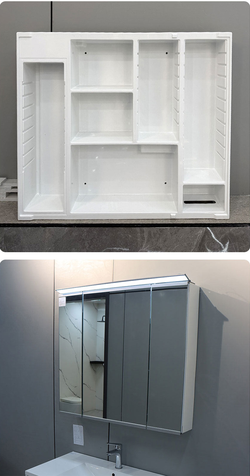 Adjustable Light Ample Storage Grille Bathroom Cabinet with Smart LED Mirror