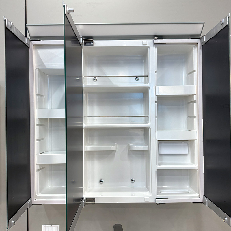 Adjustable Light Ample Storage Grille Bathroom Cabinet with Smart LED Mirror