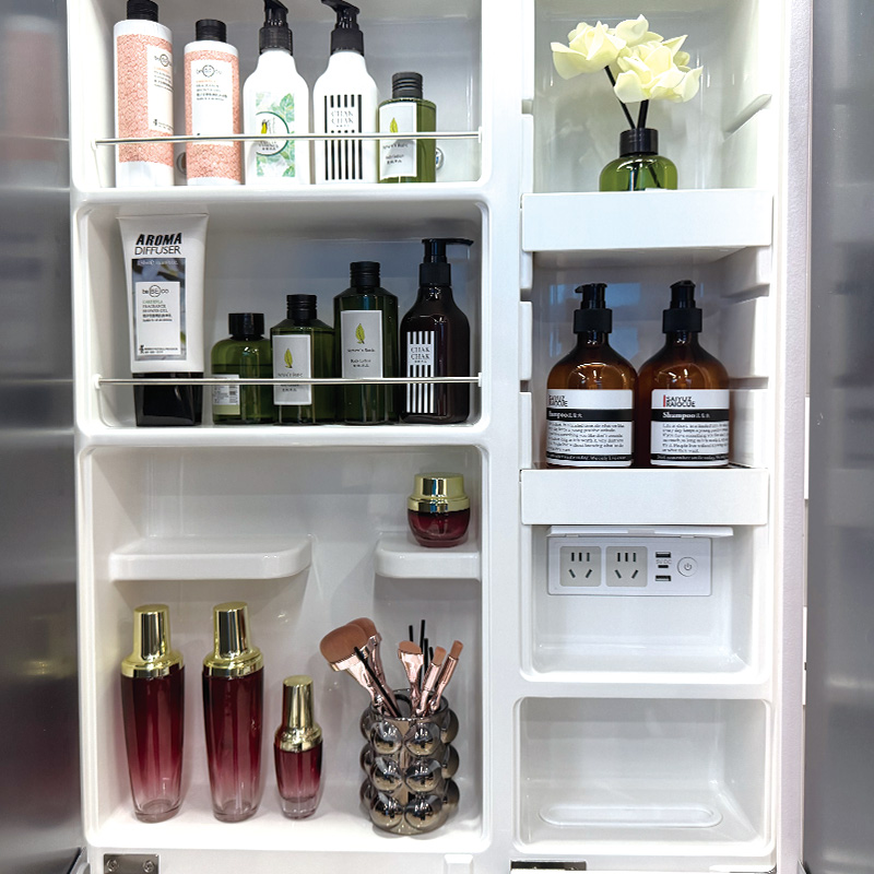 Adjustable Light Ample Storage Grille Bathroom Cabinet with Smart LED Mirror