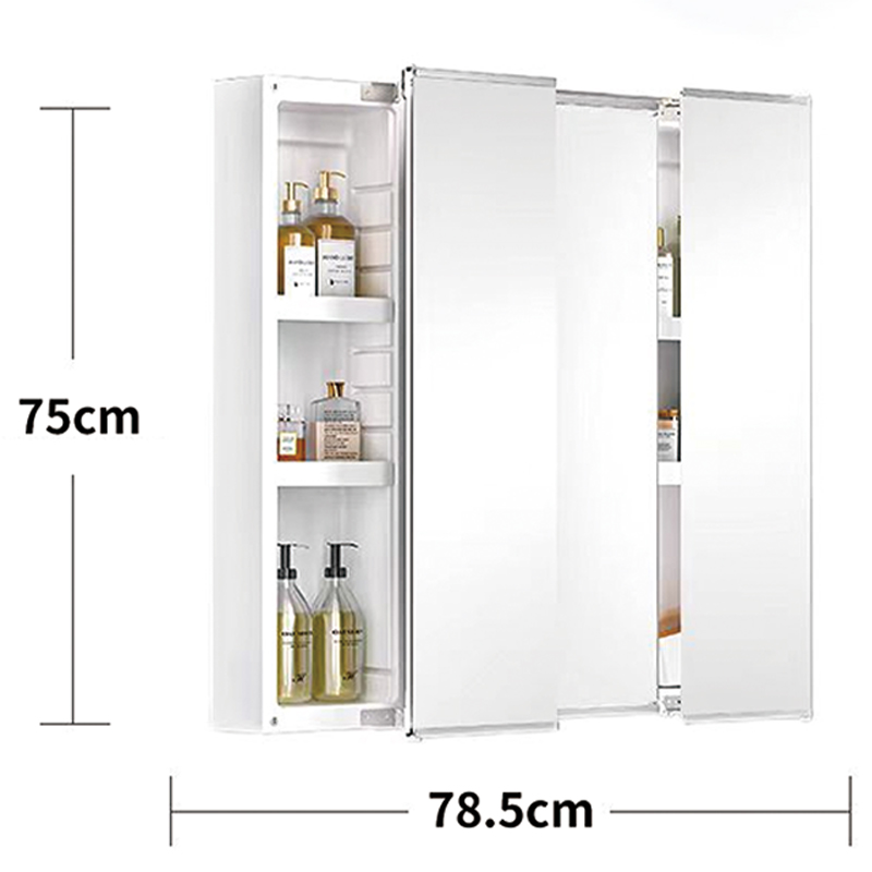 Adjustable Light Ample Storage Grille Bathroom Cabinet with Smart LED Mirror