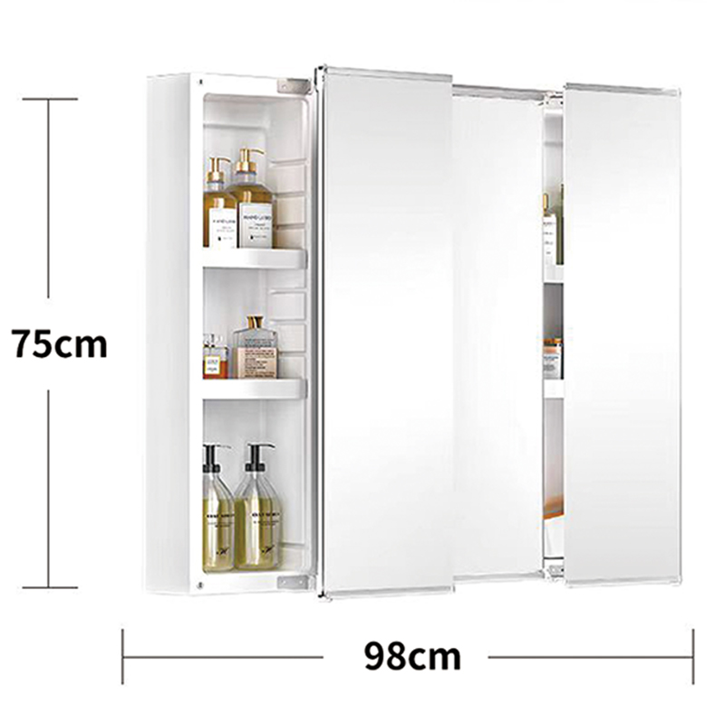 Adjustable Light Ample Storage Grille Bathroom Cabinet with Smart LED Mirror