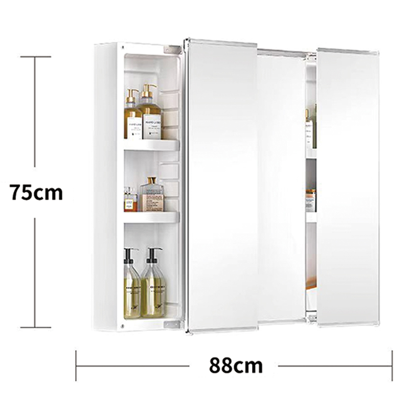 Adjustable Light Ample Storage Grille Bathroom Cabinet with Smart LED Mirror