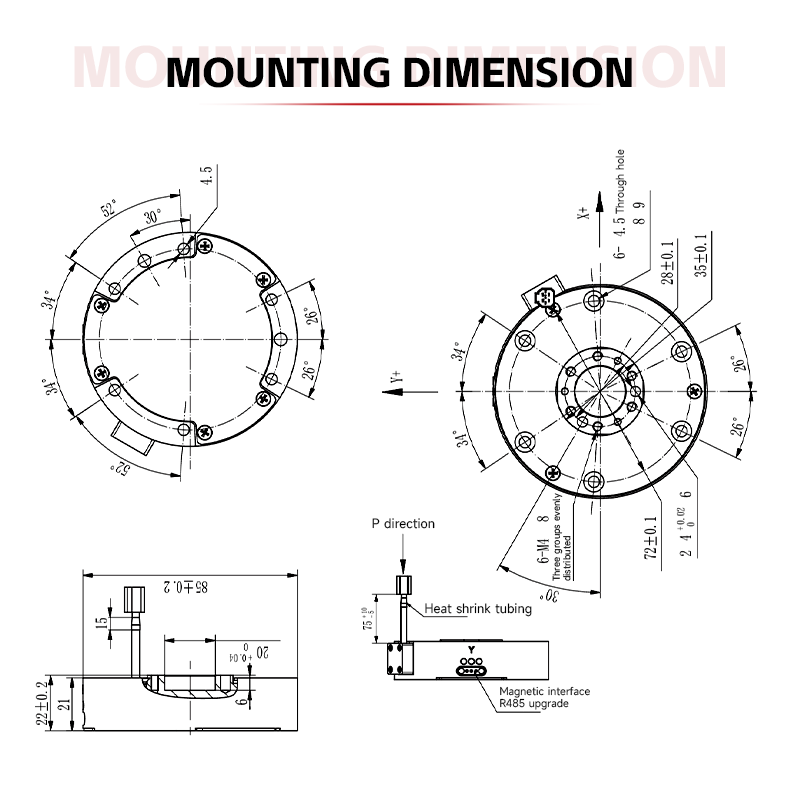 6 Axis Force Sensor T521T85