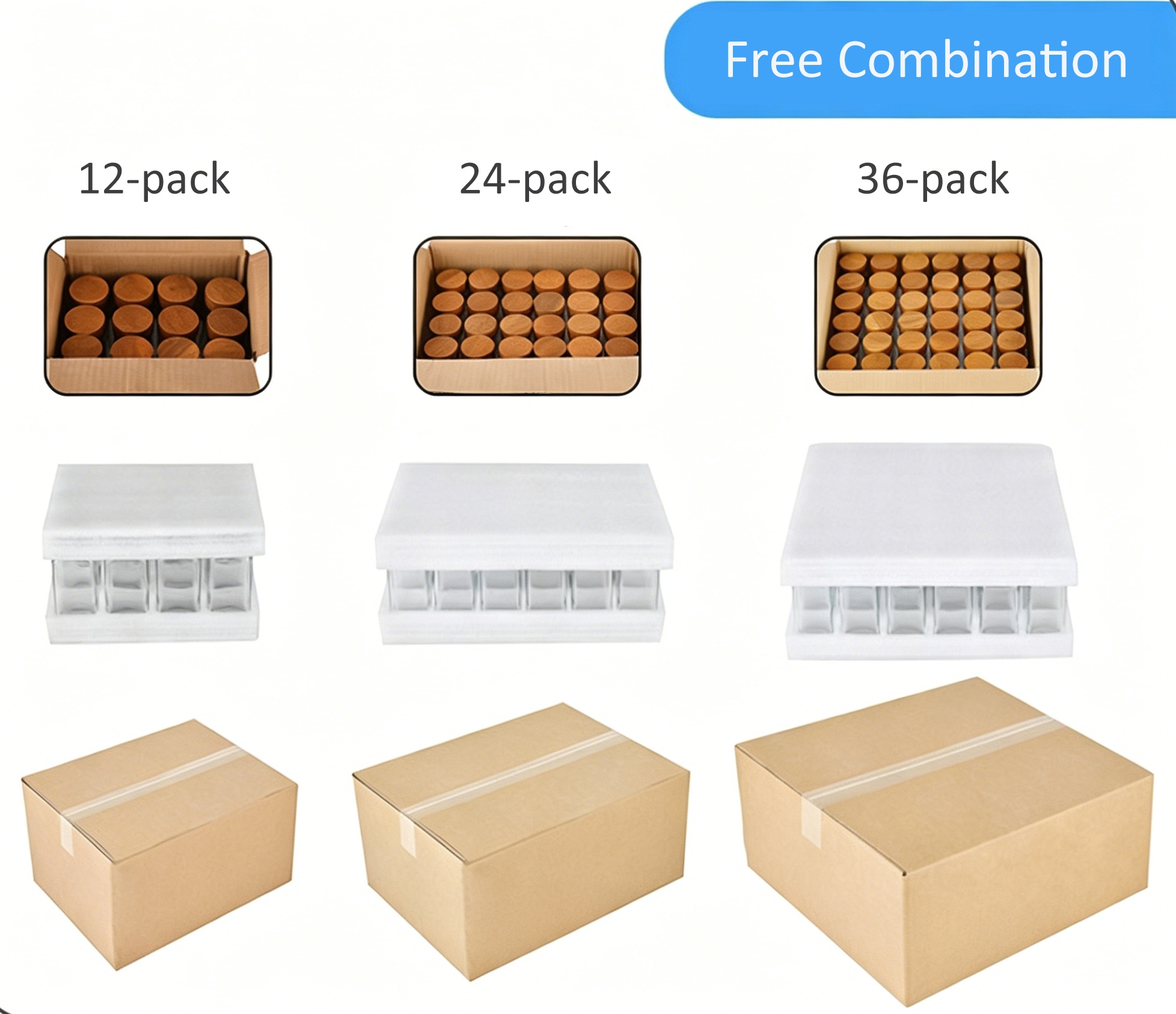 120ml High-Clarity Glass Spice Jars with Acacia Wood Lids