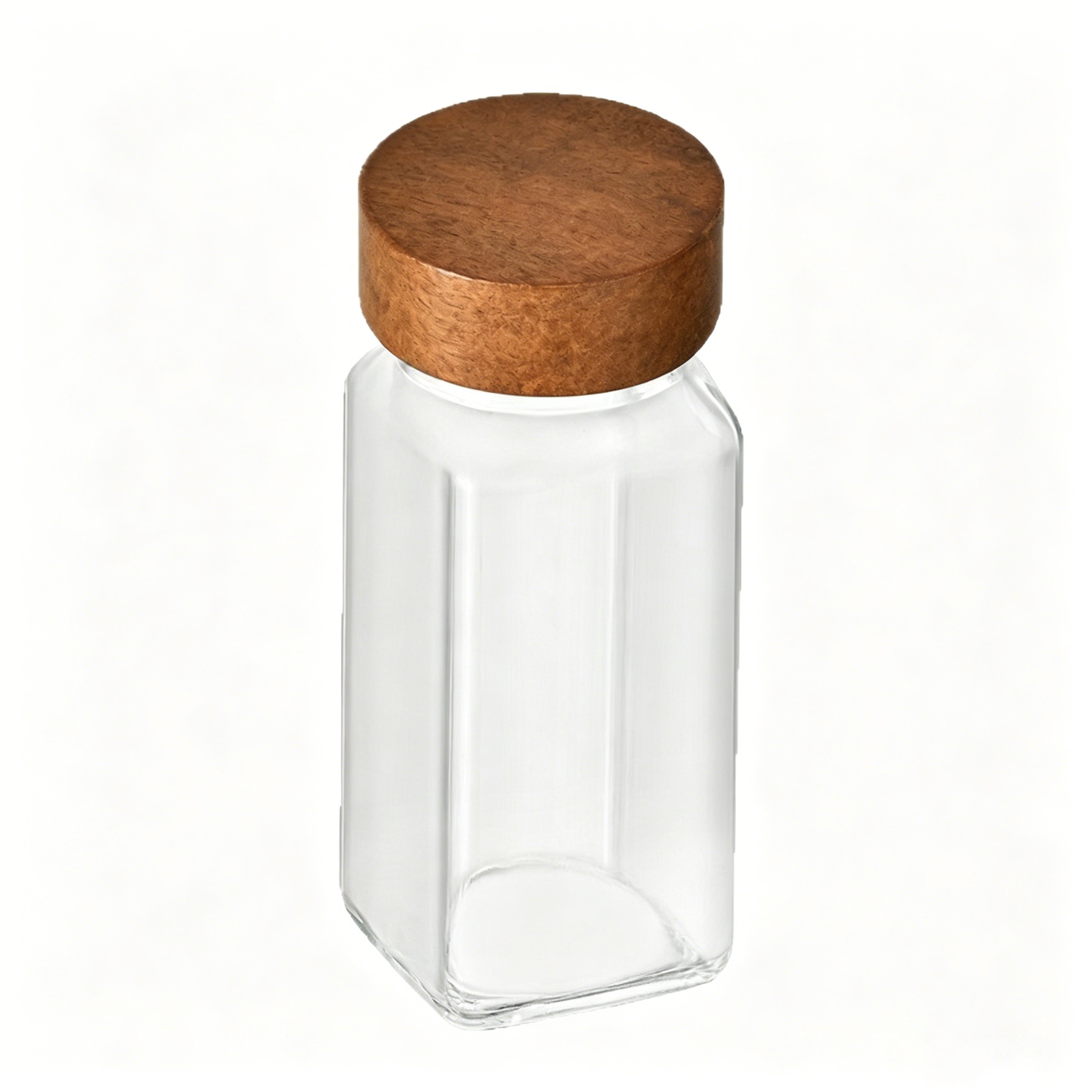 120ml High-Clarity Glass Spice Jars with Acacia Wood Lids