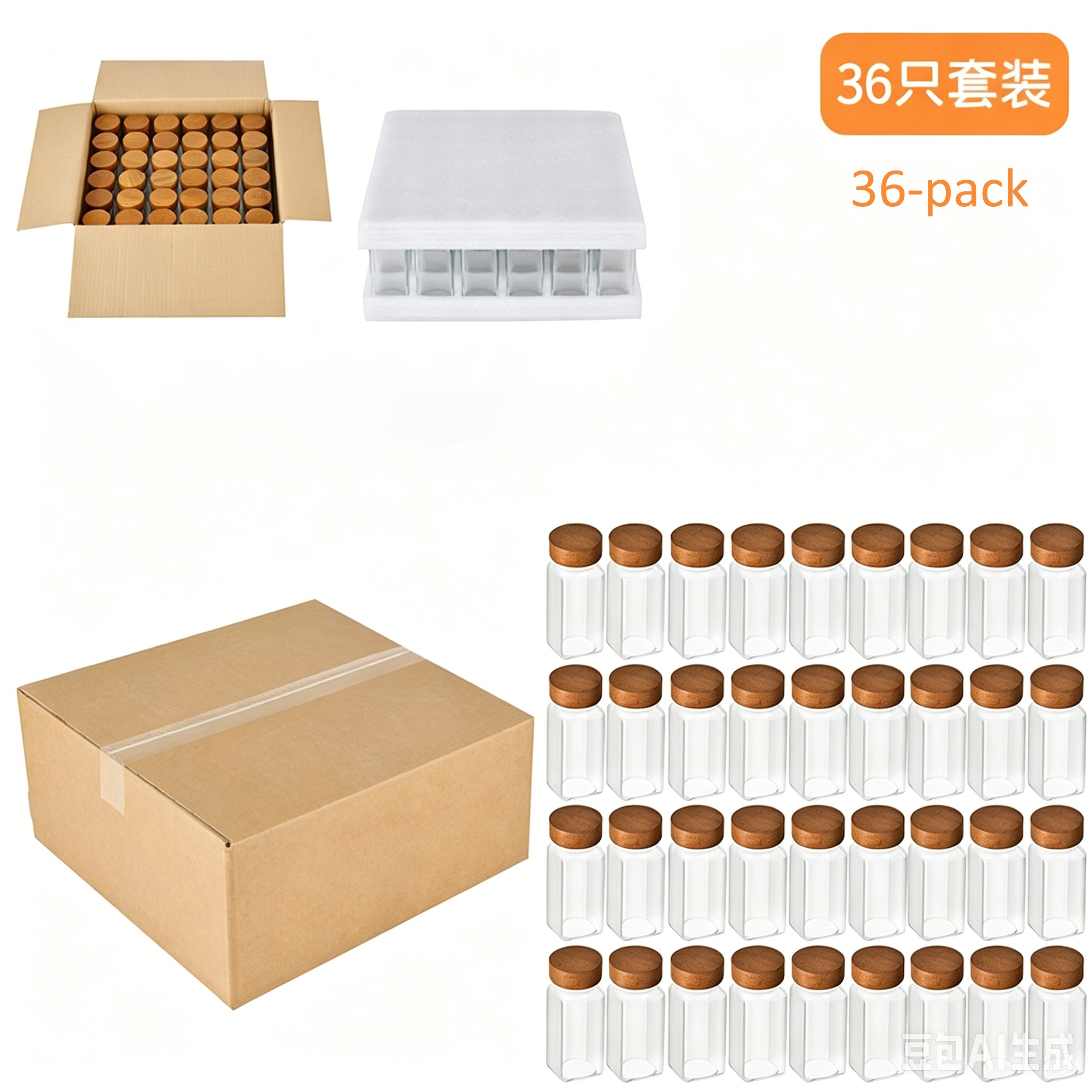 120ml High-Clarity Glass Spice Jars with Acacia Wood Lids