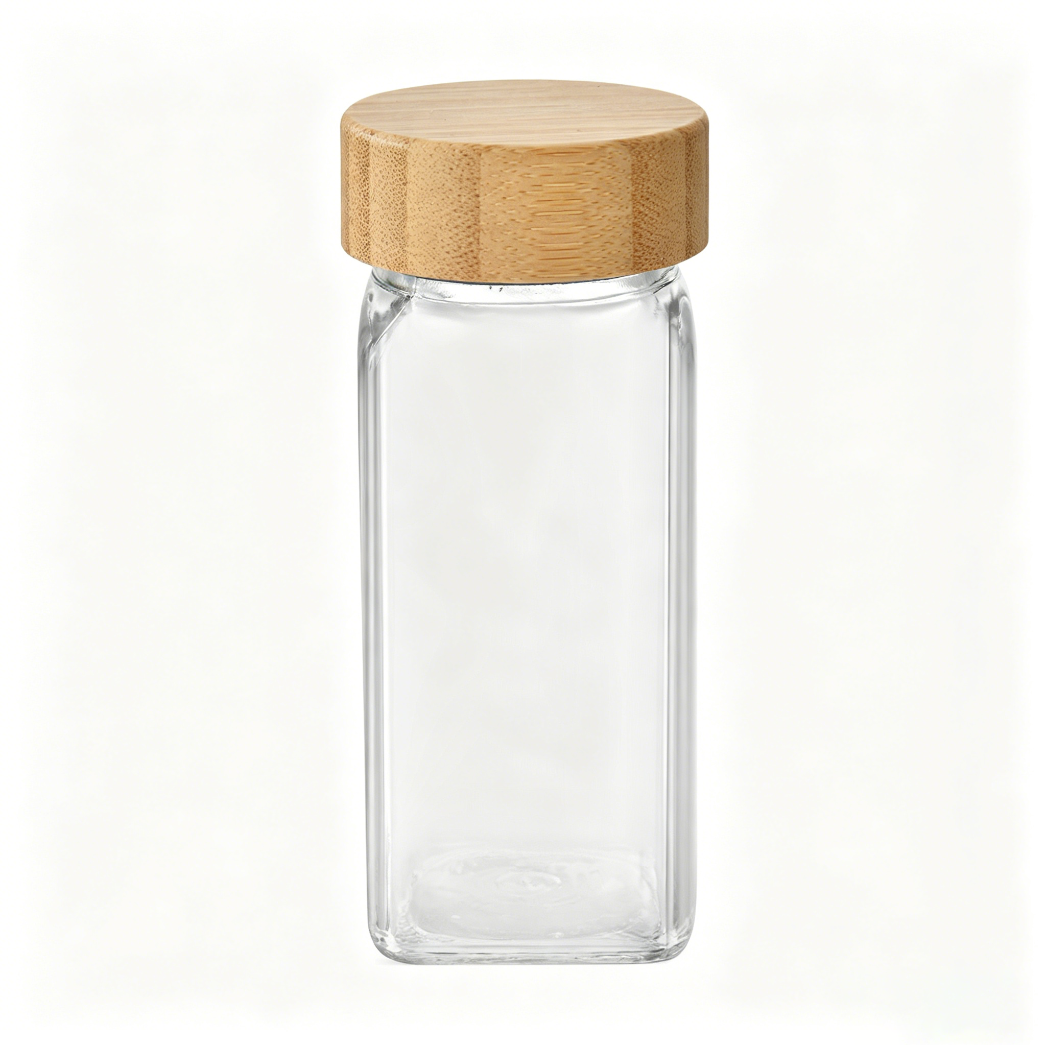 120ml Glass Spice Jars with Natural Wood Lids