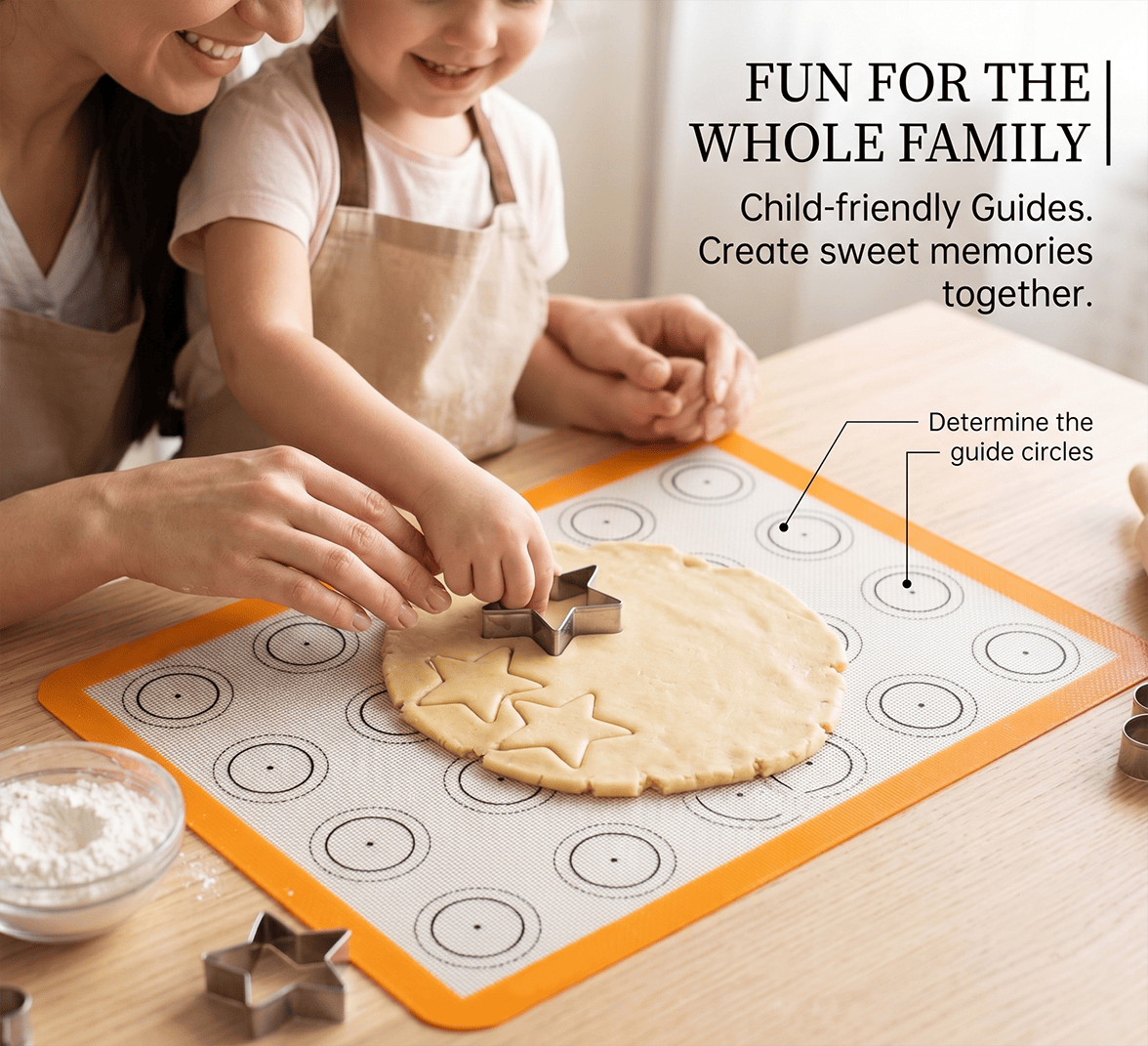 Multi-Color Precision Guide Silicone Baking Mats