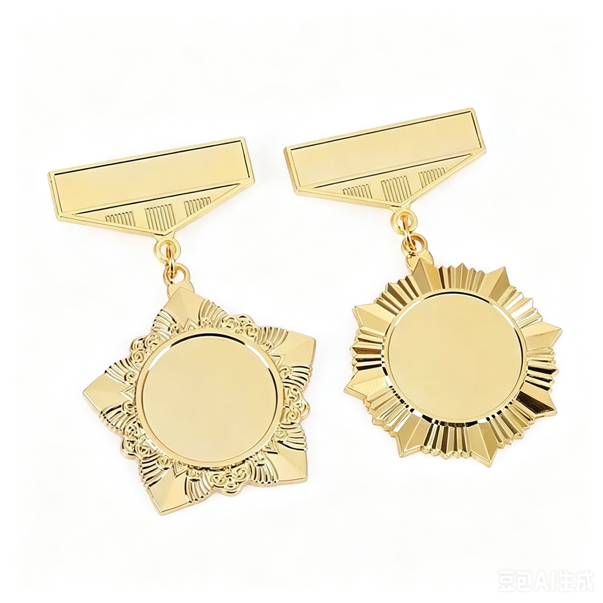 Customized Blank Zinc Alloy Medal Badges For Awards Competitions And Graduation