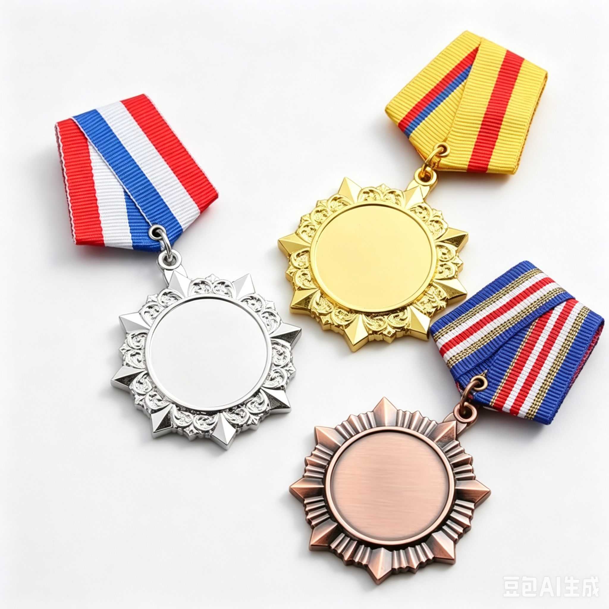 Customized Blank Zinc Alloy Medal Badges For Awards Competitions And Graduation