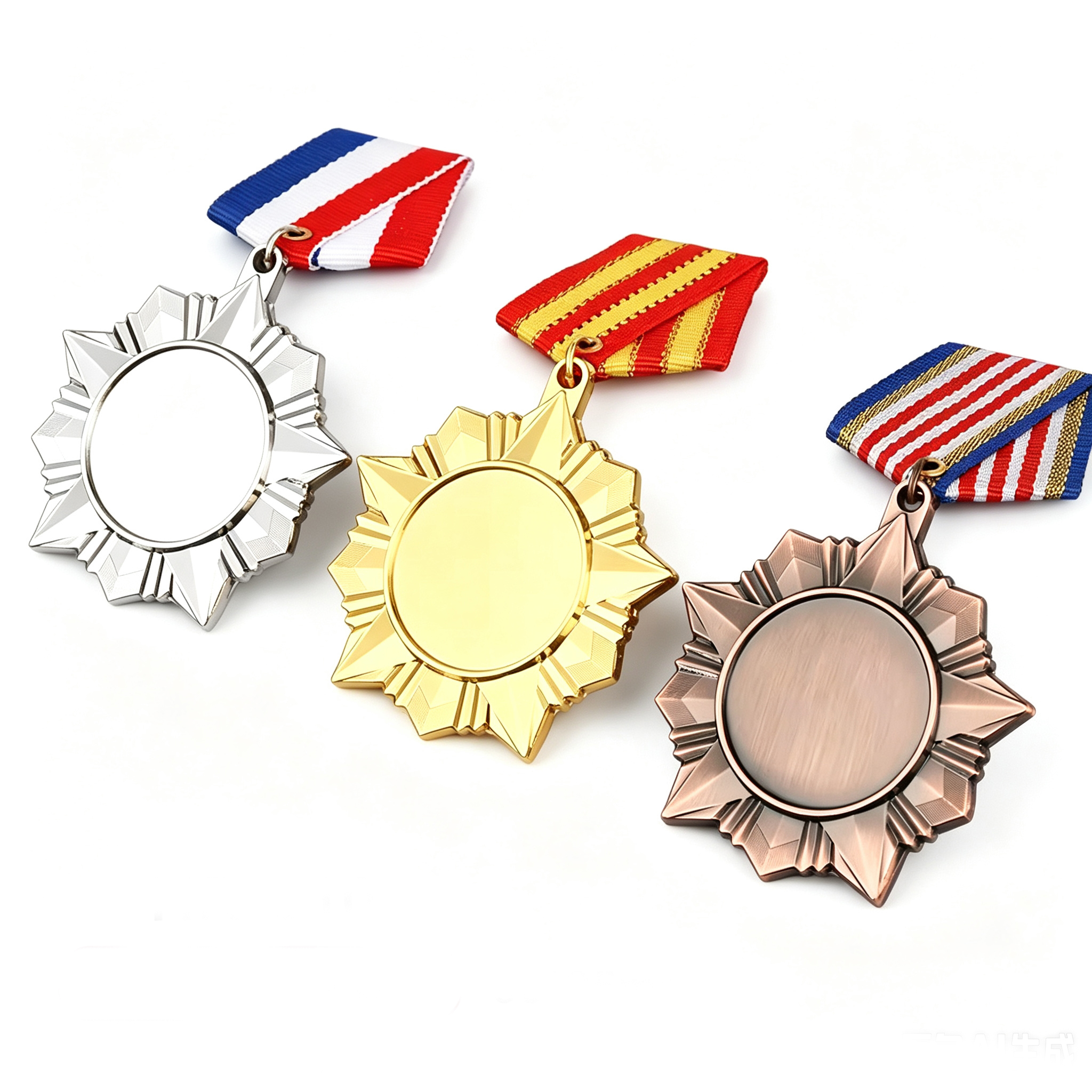 Customized Blank Zinc Alloy Medal Badges For Awards Competitions And Graduation