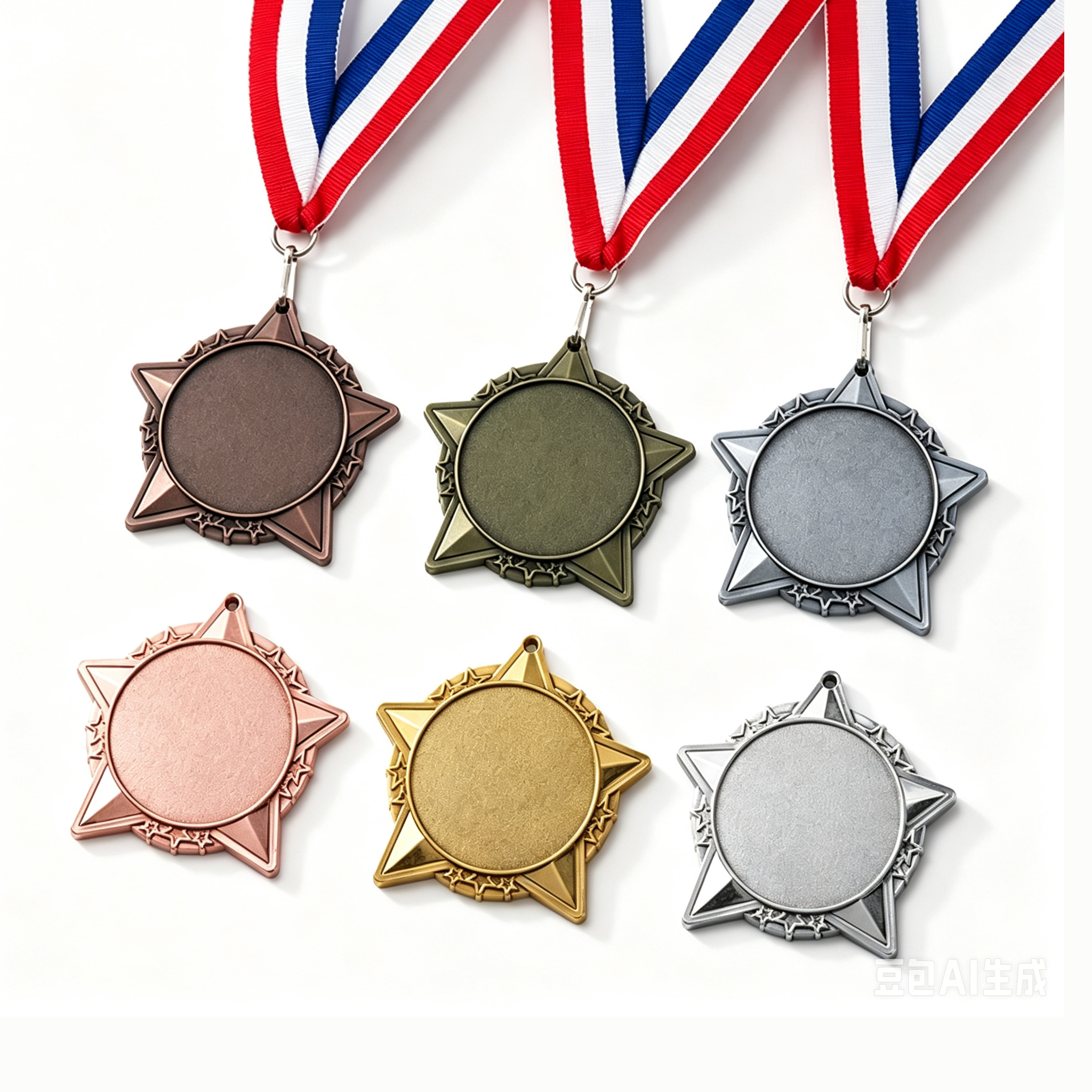 Customized Blank Zinc Alloy Medal Badges For Awards Competitions And Graduation