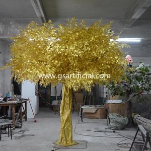 5 м високо златно дърво Изкуствено дърво Декоративно фикусово дърво на открито