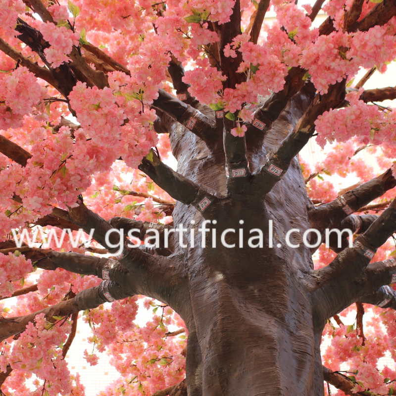 6.5m high fiberglass trunk artificial sakura tree for decoration