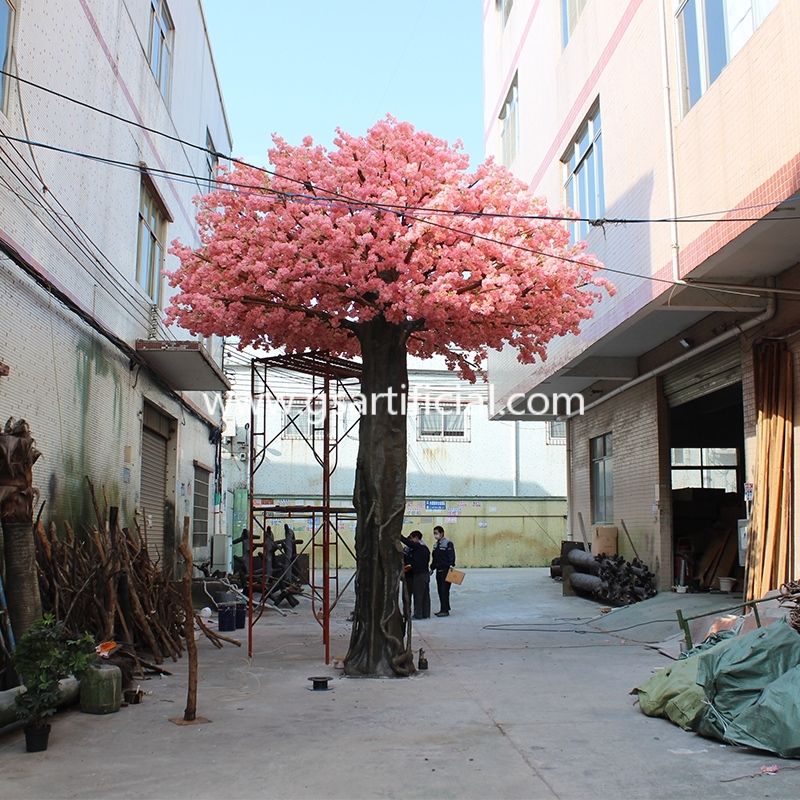 6.5m high fiberglass trunk artificial sakura tree for decoration