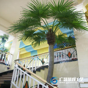 small palm tree fan leaves coconut tree fiberglass trunk customized size