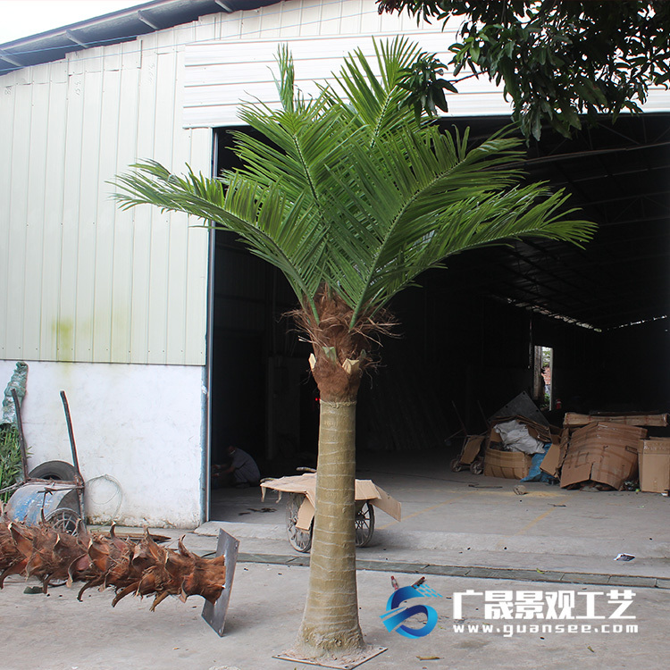 Dirbtinis Mažas kokoso medis su plieninių plokščių patalpų dekoracijomis