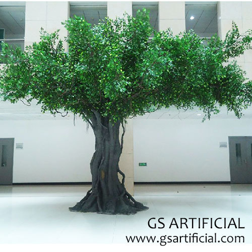 Tronc en fibre de verre Ficus artificiel grand faux banian pour décorations intérieures et extérieures