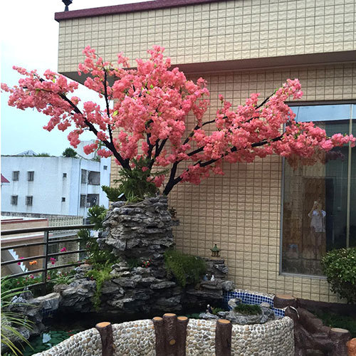 Πραγματικό ξύλο κορμού πλαστικό μετάξι Cherry Blossom Tree για διακόσμηση γραφείου σπιτιού δέντρο sakura