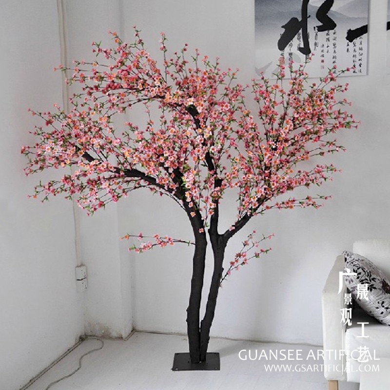 Artificial wedding flower peach blossom tree indoor plants festive and party supplier
