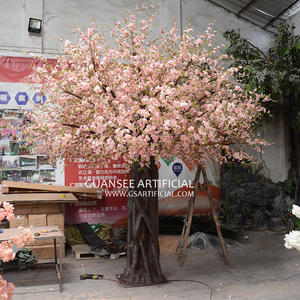 fake flower tree party mokhabiso o moholo oa kutu e kholo ea fiberglass Artificial Peach blossom Tree