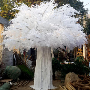 Цена на едро Изкуствено бяло фикусово дърво вътрешна и външна декорация нов продукт
