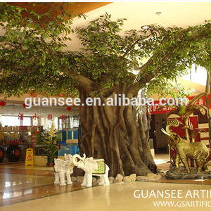 Вътрешно/външно декоративно голямо изкуствено фикусово дърво банян за декорация на дома и хотела