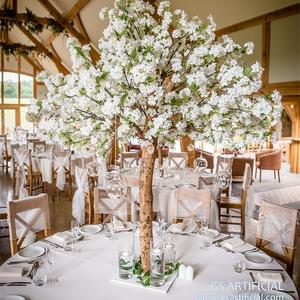 4 фута изкуствено бяло вишнево дърво за декорация на сватбена маса в центъра