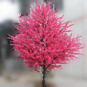 3 m magas és 2 m szélességű rózsaszín mesterséges őszibarackvirág fa