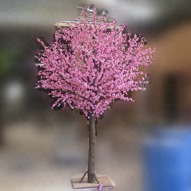  indkøbscenter indretning silkeblomst pink kunstigt ferskentræ 