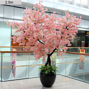 Realistic Artificial Blossom Tree Potted Silk Flowers Wedding Pink