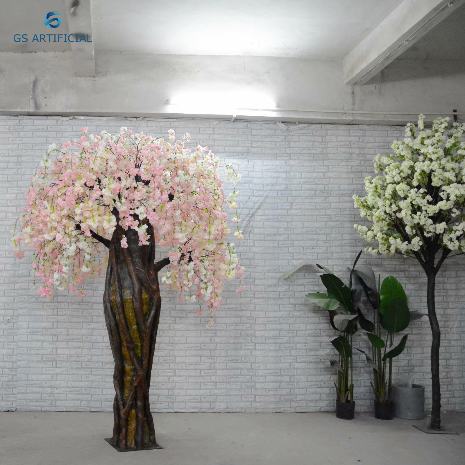  Stor glasfiberstamme kunstig planteblomst Kirsebærblomsttræ til bryllupsdekorationer 