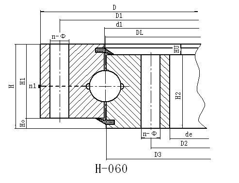 Non Gear Slewing Bearing Series Thin