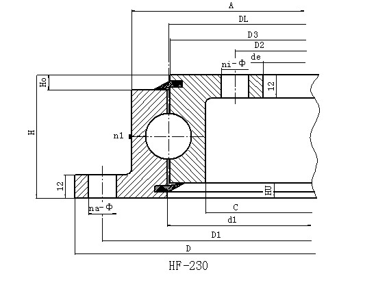 Non Gear Slewing Bearing Series Flange