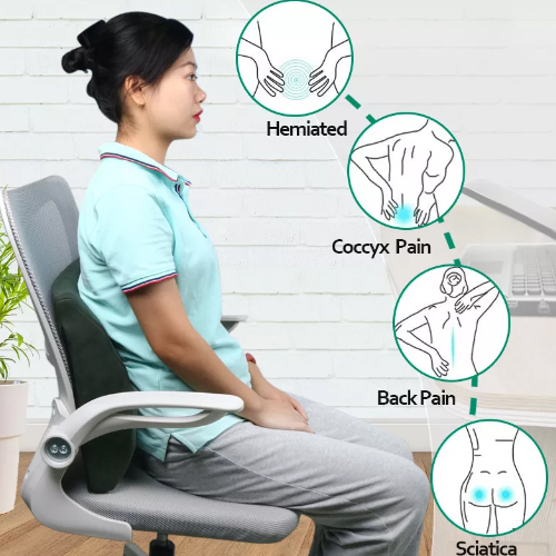 Amazon hot Comfort Lumbar Support Pillow for Office Chair Back Memory Foam Cushion for Computer Desk Car Gaming Couch Recliner