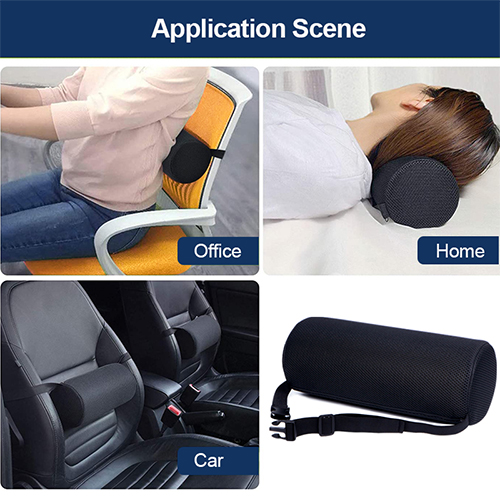 Amazon Hot Sell Lumbar Support Pillow for Office Chair Car Ergonomic Lumbar Cushion with Adjustable Strap and Removable Cover