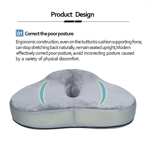 Amazon Hot Sell Memory Foam Seat Cushion Ergonomic Office Chair Cushion for Back Coccyx Tailbone Pain Relief