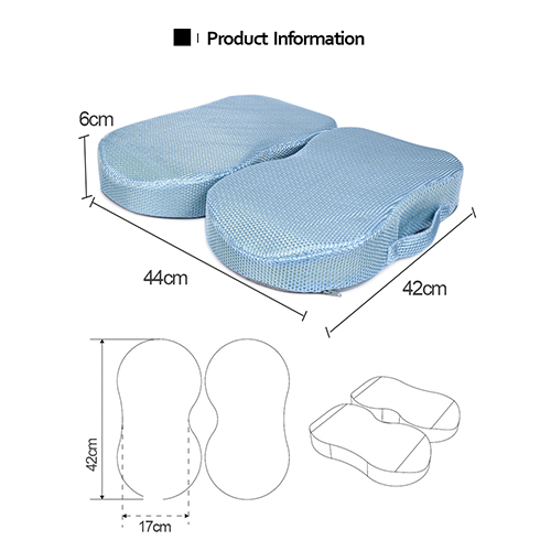 Portable Foldable Comfort Seat Cushion Non-Slip Memory Foam Sciatica Chair Cushion Mat for Coccyx Tailbone Pain Relief