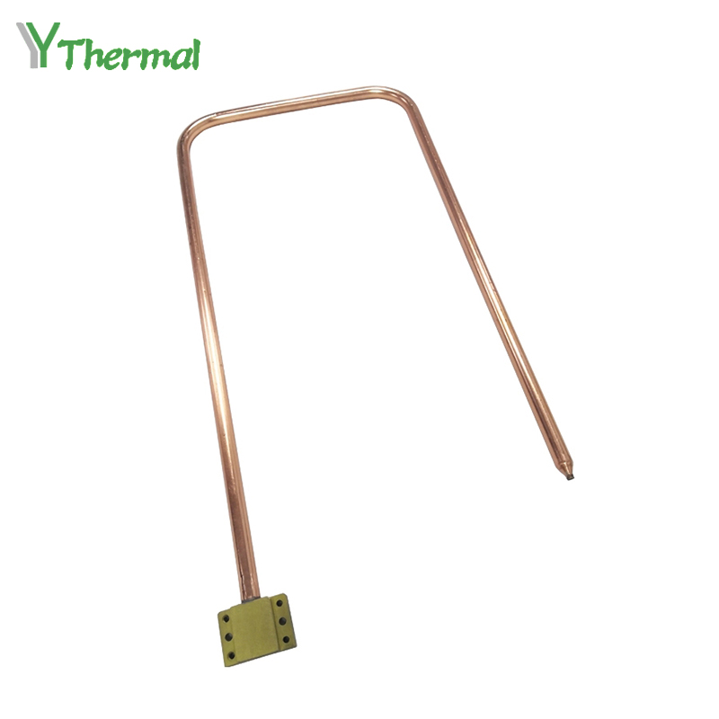 Right Angle Bending Copper Heat Pipe Copper Curved Heat Pipes With Connector