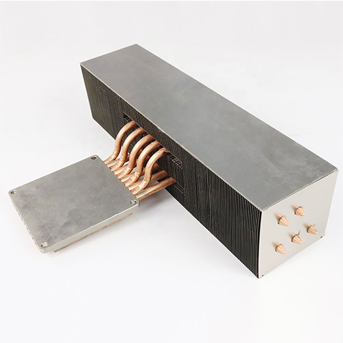 High power medical heat sink with heat pipes and soldering