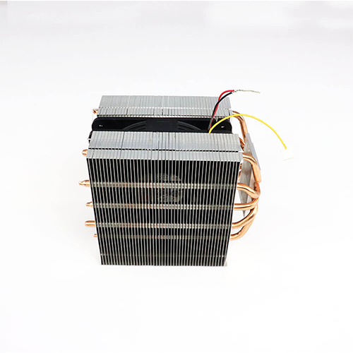 Høyeffekt dobbel CPU kjøleribbe med vifteglidelås fin datamaskinradiator