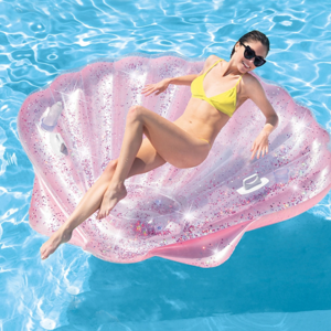 Flutuador inflável da ilha da piscina concha do mar