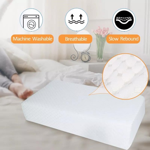 Cube Memory Foam Pillow for Side Sleepers Cervical Pillow for Neck and Shoulder Pain Relief Sleeping